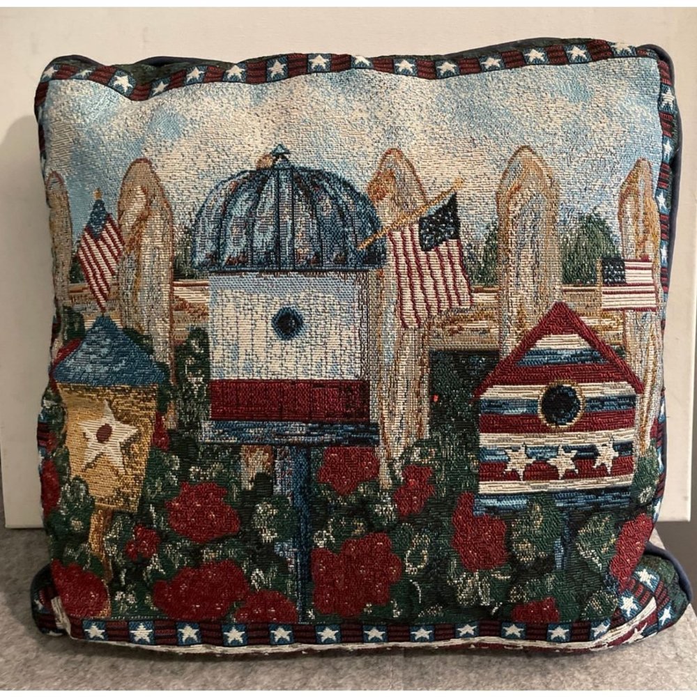 15 by 15 Patriotic Tapestry Pillow